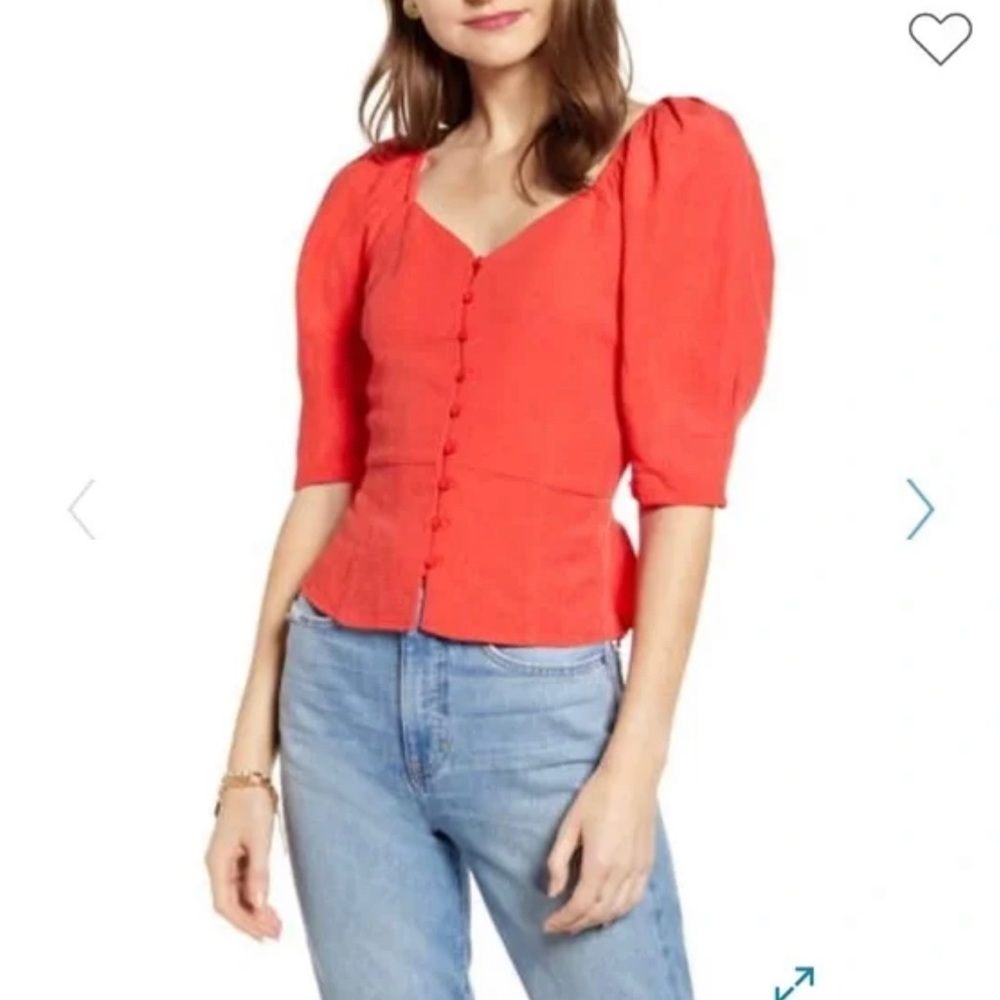 Something Navy Puff Sleeve Blouse